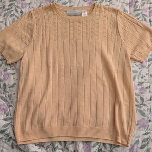 Alfred Dunner Petite Large Yellow Knit Top